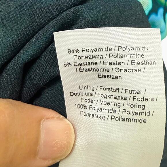 GANNI Mesh Turtle Neck Top‎ Long Sleeves Blue Flower Women’s Size 36 (US 4) - Picture 6 of 9